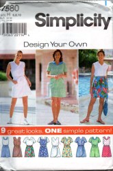 7580 DESIGN YR ELASTIC WST ROMPER SLVS OR NOT PATTERN 12--22